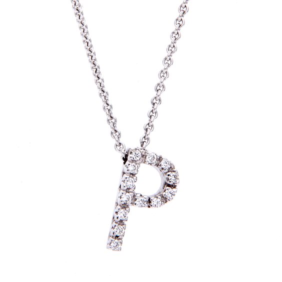 Collier Crivelli Femme Lettere in Or Diamante 0.10 Ct 057-267NS 0.10 H IF - 057-267NS 0.10 H IF